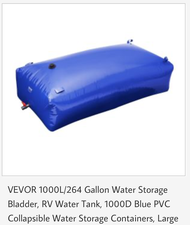 Prepare Your Home With a 264-Gallon Emergency Fresh Water Storage Bladder