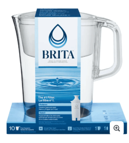 Brita Large 10 Cup Water Filter Pitcher With 1 Standard Filter, BPA Free, Tahoe, White