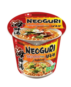 Nongshim Neoguri Spicy Seafood Ramyun Ramen Noodle Soup Cup, 2.64oz X 6 Count, Shelf-Stable