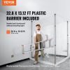 VEVOR Dust Barrier Poles, Carry Bag, 10 Ft Poles with 4 Telescoping Poles, and 32.8x13.12 Ft Plastic Film