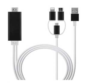 Type-C To HDMI Three In One Mobile Phone Projection Cable (Option: Black IOS+Android-2M)