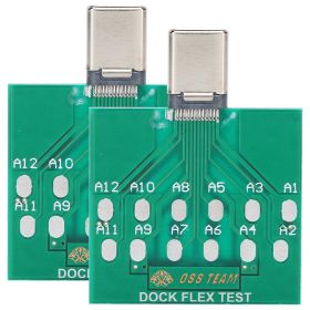 2pcs Dock Test Board USB 5 Pin Battery Power Charging Port Easy Test Repair for Android Type C Phone(1 ) (Option: Type C interface testing board)