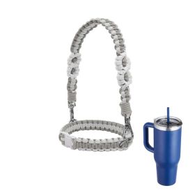Hand Woven Mug Holder Boho Daisy Mug Strap for Water Mug (Type Use: For 40oz Mug, Color: Grey)