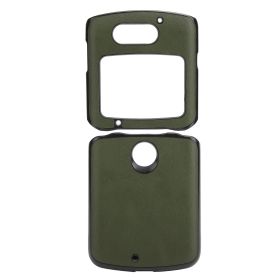 Mobile Phone Protective Case Shockproof Phone Leather Cover Shell for Razr 5G 2020 (Color: Green)
